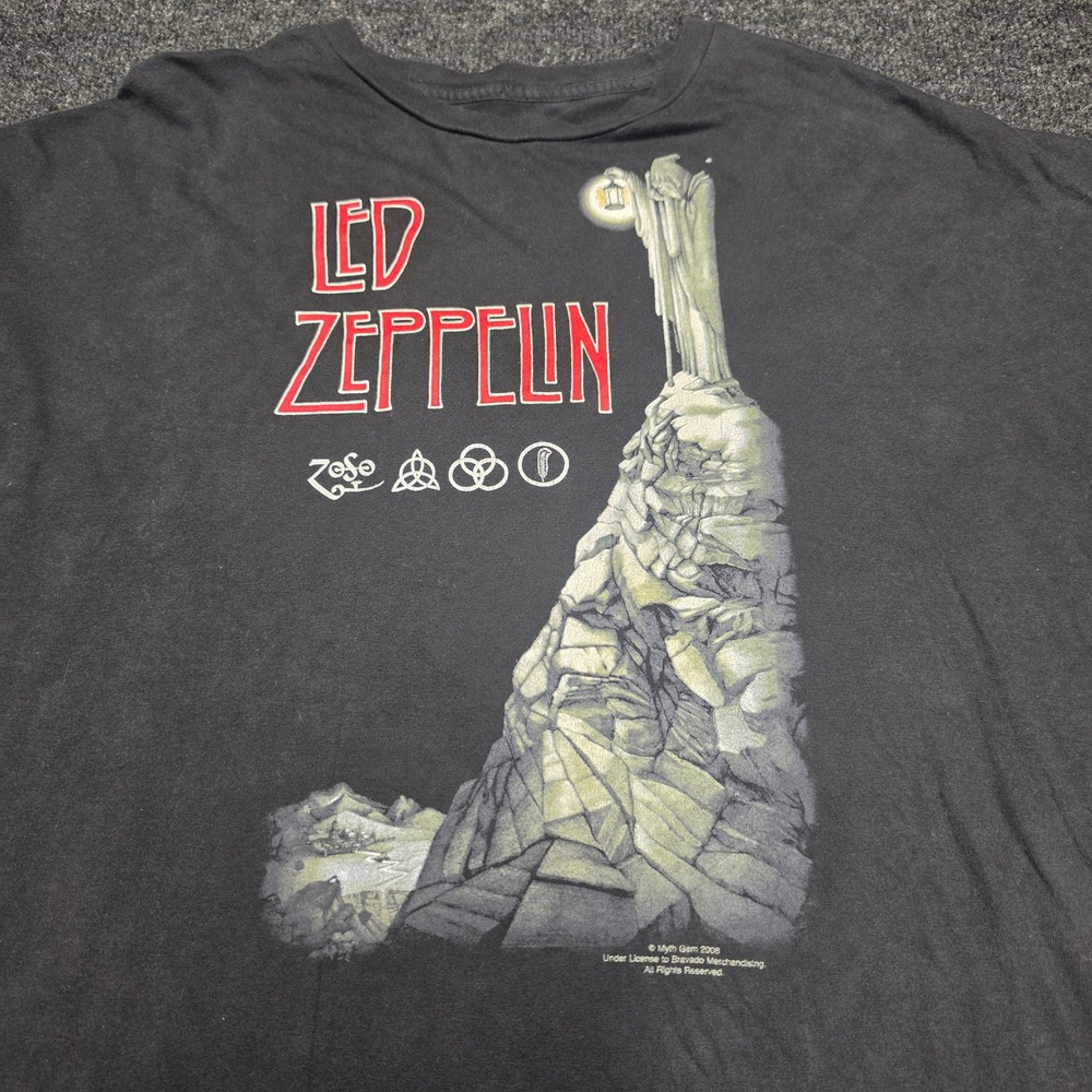 Led Zeppelin The Hermit Graphic T-Shirt Black Bravado 2008 Rock Band Tee 2XL